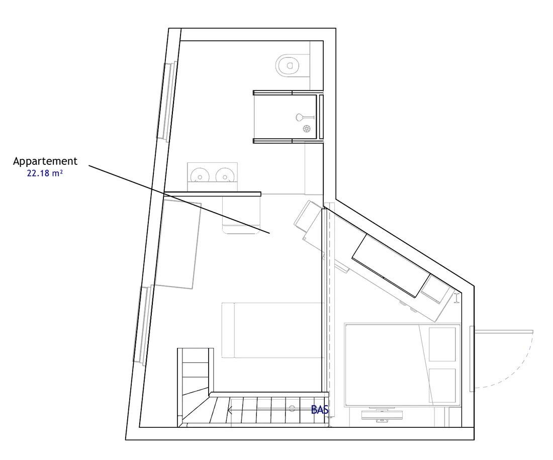 Plan de l’appartement à l’échelle 1:50